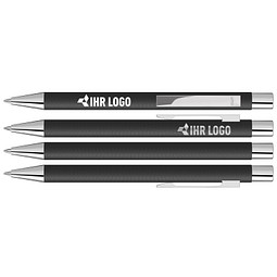 uma® Metall-Kugelschreiber Straight SI, blaue Mine, schwarz