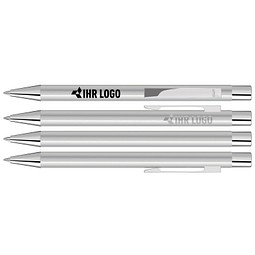 uma® Metall-Kugelschreiber Straight SI, blaue Mine, silber-matt