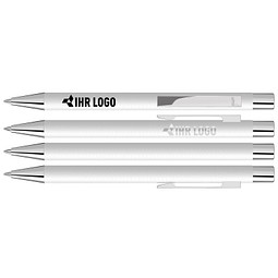 uma® Metall-Kugelschreiber Straight SI, blaue Mine, weiss