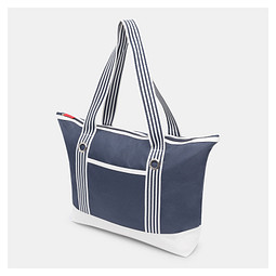 Strandtasche MARLENE,beige, marineblau