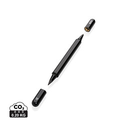 Swiss Peak Storm Dual-Tip-Pen aus RCS recyceltem Aluminum, schwarz
