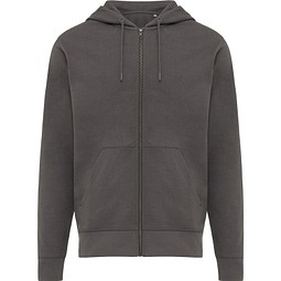 Iqoniq Abisko Zip-Kapuzenpullover aus recycelter Baumwolle, anthrazit, L