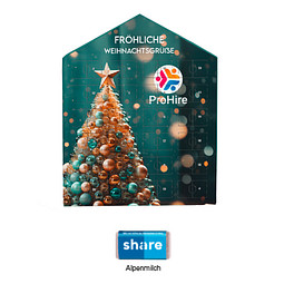 Täfelchen Adventskalender Haus, share Napolitain, inkl. Druck