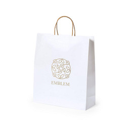 Papier Tragetasche Recycled groß, weiss