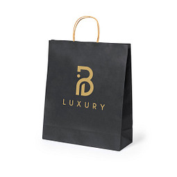 Papier Tragetasche Recycled groß, schwarz