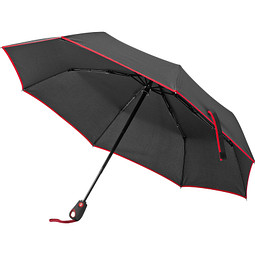 Taschenschirm aus Pongee mit Fiberglas-Gestänge, rot
