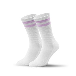 Mr. Socks Tennissocken, 27-31, White / Lilac Pantone 531 C