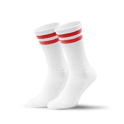 Mr. Socks Tennissocken, 27-31, White / Red Pantone 185 C