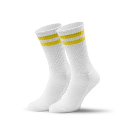 Mr. Socks Tennissocken, 37-41, White / Yellow Pantone Yellow C