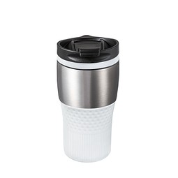 Thermobecher RETUMBLER-BAYAMO MEZZO CORPORATE, silber/weiß