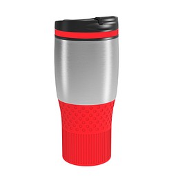 Thermobecher RETUMBLER-myBAYAMO GRANDE II, silber/rot