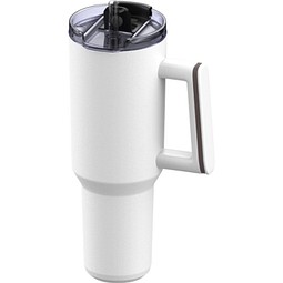 Thermobecher RETUMBLER-myKINGS CANYON 900, weiß, Ring braun