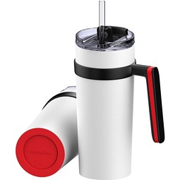 Thermobecher RETUMBLER-myORINOCO CERAMIC, weiß/rot