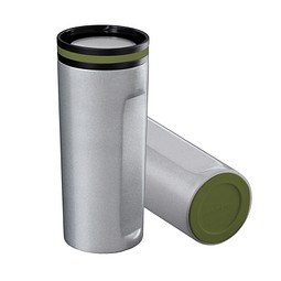 Thermobecher RETUMBLER-mySTEELONE, silber/dunkelgrün