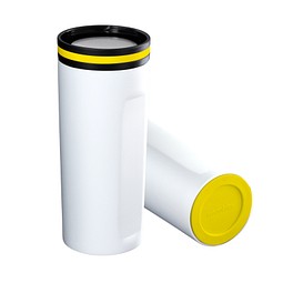 Thermobecher RETUMBLER-mySTEELONE, weiß/gelb