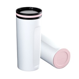 Thermobecher RETUMBLER-mySTEELONE, weiß/rosa