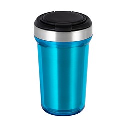 Thermobecher RETUMBLER-myVIVERO, silber/schwarz/hellblau