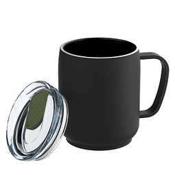 Thermotasse RETUMBLER-myNIZZA CERAMIC, schwarz/dunkelgrün