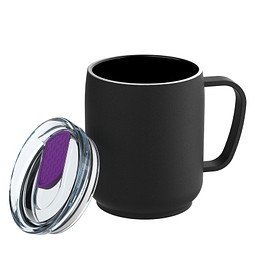 Thermotasse RETUMBLER-myNIZZA CERAMIC, schwarz/lila