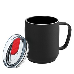 Thermotasse RETUMBLER-myNIZZA CERAMIC, schwarz/rot