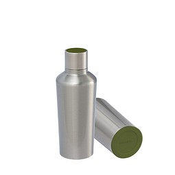 Thermotrinkflasche RETUMBLER-myDRINQEO 500, silber/dunkelgrün