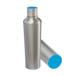 Thermotrinkflasche RETUMBLER-myDRINQEO 770, silber/hellblau