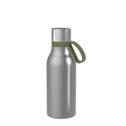 Thermotrinkflasche RETUMBLER-myNIZZA II 420 CERAMIC, silber, Ring dunkelgrün