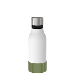 Thermotrinkflasche RETUMBLER-myNIZZA II 420 CERAMIC, weiß, Sleeve dunkelgrün