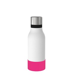 Thermotrinkflasche RETUMBLER-myNIZZA II 420 CERAMIC, weiß, Sleeve magenta