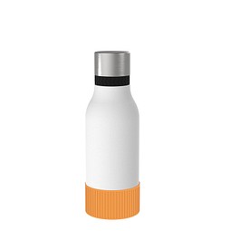 Thermotrinkflasche RETUMBLER-myNIZZA II 420 CERAMIC, weiß, Sleeve orange