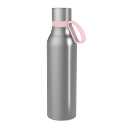 Thermotrinkflasche RETUMBLER-myNIZZA II 600 CERAMIC, silber, Ring rosa