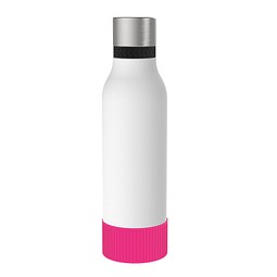 Thermotrinkflasche RETUMBLER-myNIZZA II 600 CERAMIC, weiß, Sleeve magenta