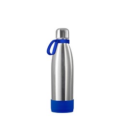 Thermotrinkflasche RETUMBLER-NIZZA, silber, Sleeve blau