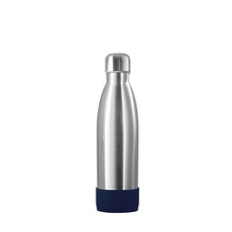 Thermotrinkflasche RETUMBLER-NIZZA, silber, Sleeve dunkelblau