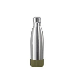 Thermotrinkflasche RETUMBLER-NIZZA, silber, Sleeve dunkelgrün