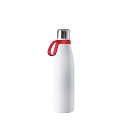 Thermotrinkflasche RETUMBLER-NIZZA, weiß, Ring rot