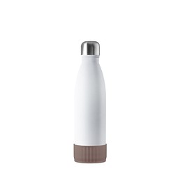 Thermotrinkflasche RETUMBLER-NIZZA, weiß, Sleeve braun