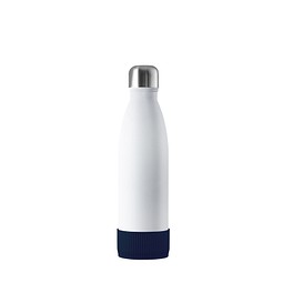 Thermotrinkflasche RETUMBLER-NIZZA, weiß, Sleeve dunkelblau