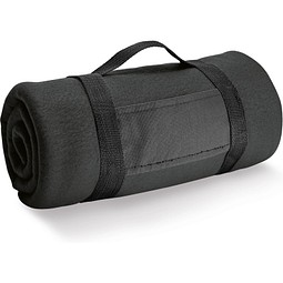 THORPE. Fleecedecke (180 g/m²) mit abnehmbarem Griff, Schwarz