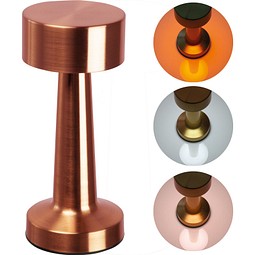 Tischlampe aus Edelstahl mit Akku , kupfer