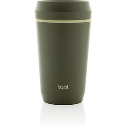 Topl-Becher aus rec. Kunststoff mit 360-Grad-Deckel 354ml, grün
