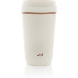 Werbeartikel Topl Becher – braun – mit Logo bedruckt 354 ml nachhaltiger Kaffee to go Becher für Büroküche