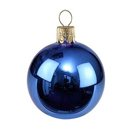 Traditionelle Glaskugel, glanz-blau, 1-seit. Druck
