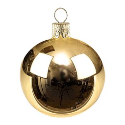 Traditionelle Glaskugel, glanz-gold, 1-seit. Druck