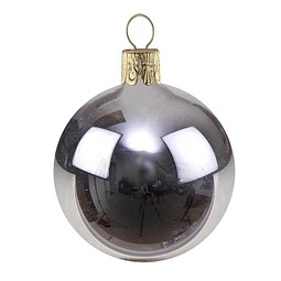 Traditionelle Glaskugel, glanz-silber, 1-seit. Druck