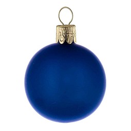 Traditionelle Glaskugel, matt-blau, 1-seit. Druck