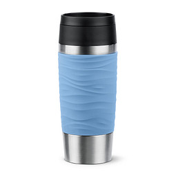 EMSA Travel Mug Classic Wave Isolierbecher, 360 ml, pastellblau
