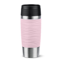 EMSA Travel Mug Classic Wave Isolierbecher, 360 ml, pastellrosa