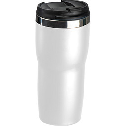 Trinkbecher mit Edelstahlummantelung, 500 ml, weiss