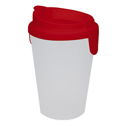Trinkbecher Turin mit Deckel, 400 ml, standard-rot